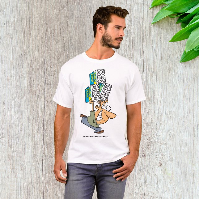 Camiseta Hombre Personalizado gracioso pánico al comprar pa (Subido por el creador)