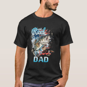 Camiseta Hombre Pescador Genial Papá Bandera Americana Tío 