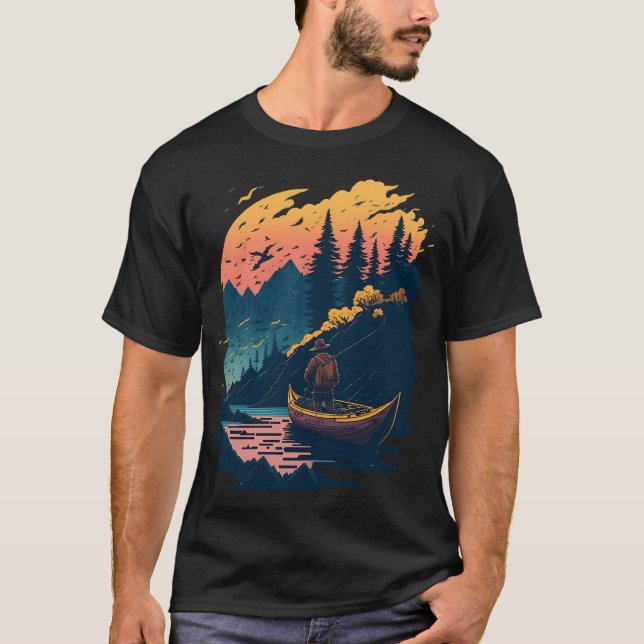 Camiseta hombre pescando (Anverso)