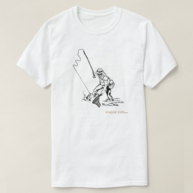 Camiseta Hombre pescando (Diseño del anverso)