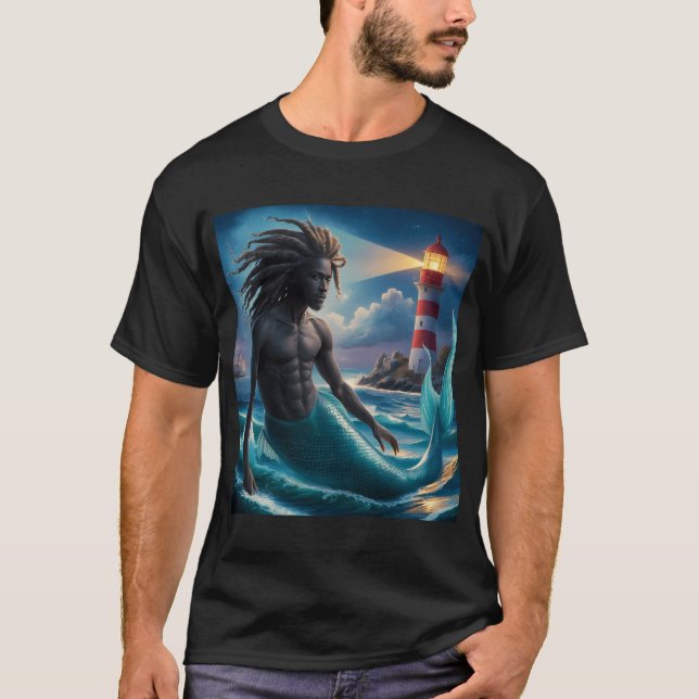 Camiseta hombre-pez afroamericano (Anverso)