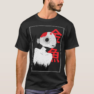 Camiseta hombre pez dorado abstracto vintage retro monstruo