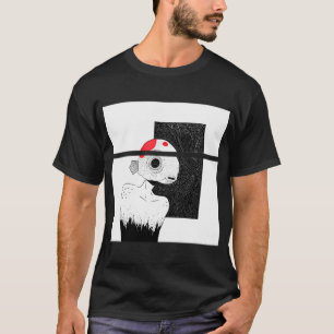 Camiseta hombre pez dorado - estética de terror