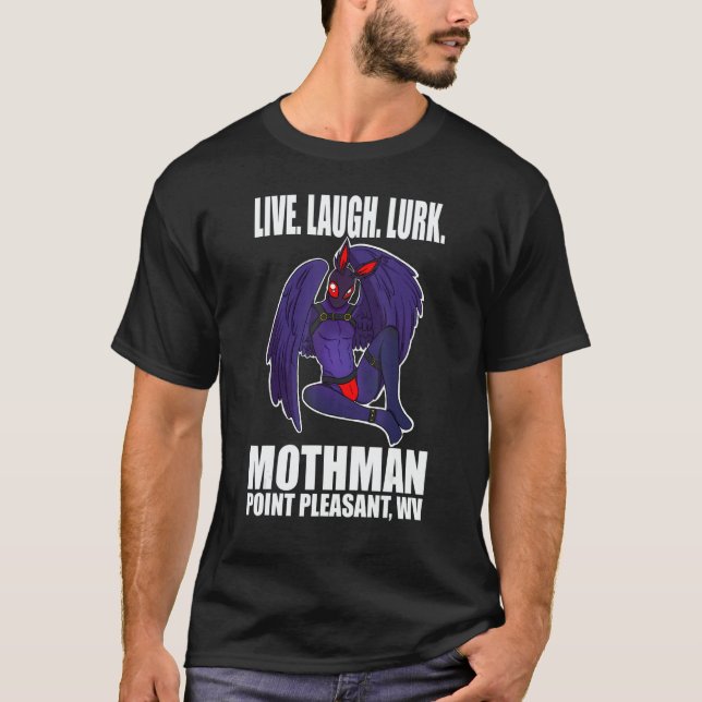 Camiseta Hombre polilla Vive Ama Críptido Acecha (Anverso)