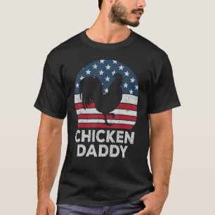 Camiseta Hombre Pollo Daddy Pollo Papá Granjero 4 De Julio