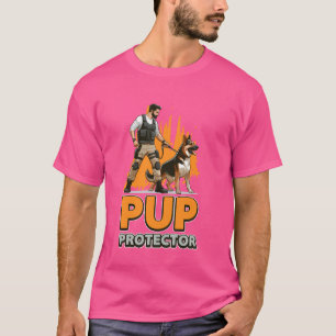 Camiseta Hombre protector de la pluma y perro pastor alemán