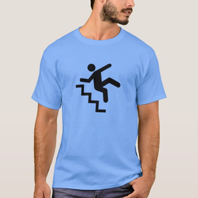 Camiseta Hombre que cae abajo las escaleras (Anverso)