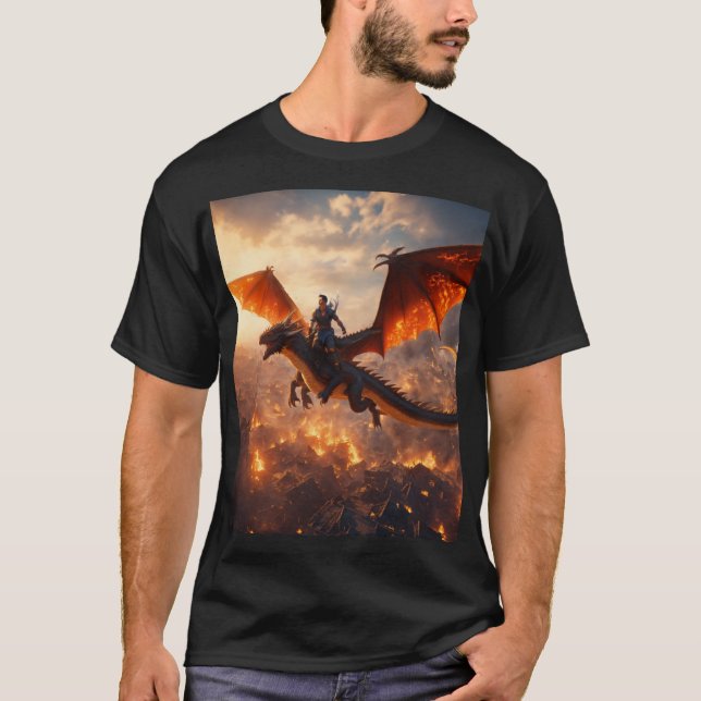 Camiseta hombre que conduce el dragón (Anverso)