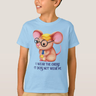 Camiseta Hombre Queso Peludo Negocios Ratón Corbata Gafas F