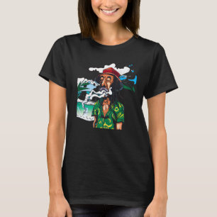 Camiseta Hombre rastafari Jamaiquino Escalando En La Playa