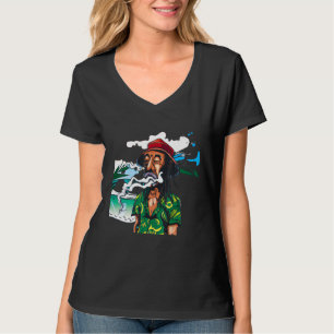 Camiseta Hombre rastafari Jamaiquino Escalando En La Playa