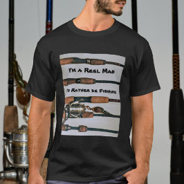 Camiseta Hombre real Prefiero estar pescando arenas fotográ
