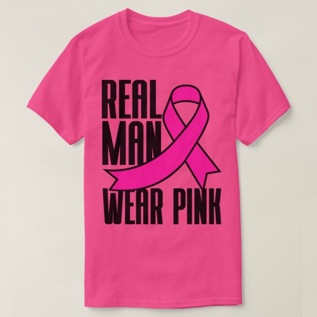 Camiseta Hombre Real Usa Cáncer De Mama Rosa (Diseño del anverso)