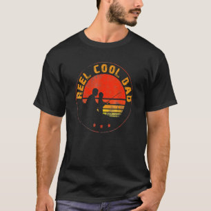Camiseta Hombre Retro Carrete Papá Genial Pescador Papá Vin
