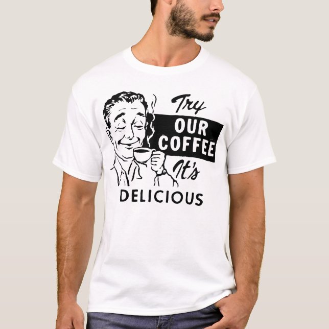 Camiseta Hombre retro del café (Anverso)