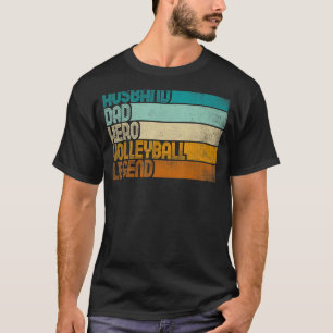 Camiseta Hombre retro esposo papá héroe de voleibol