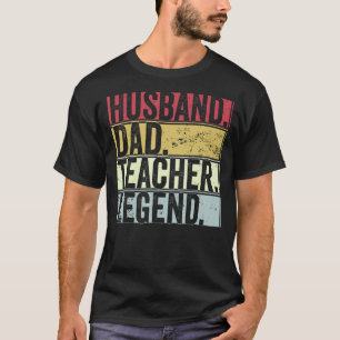 Camiseta Hombre Retro Esposo Papá Leyenda De Maestra Para P