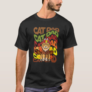 Camiseta Hombre Retro Vintage Acción de Gracias papá gato