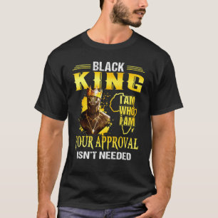 Camiseta Hombre Rey Negro Soy Quien Soy Su Aprobación No Es
