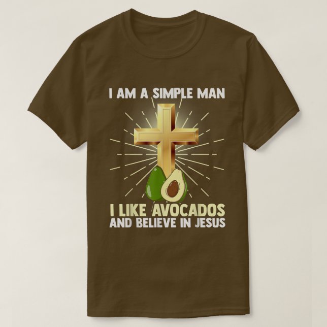 Camiseta Hombre simple como aguacates y creer en Jesús (Diseño del anverso)
