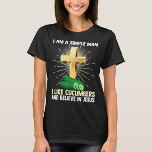 Camiseta Hombre Simple Como Cucumbers Cree En Jesús Ch