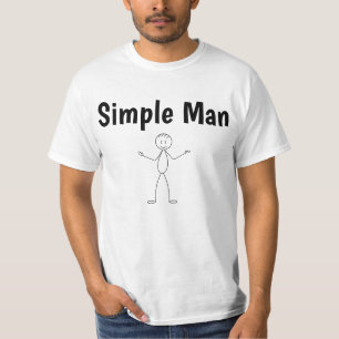 Camiseta Hombre Simple Figura de Palo Divertida
