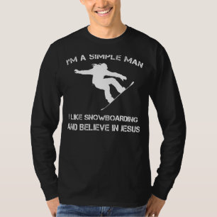 Camiseta Hombre simple: Snowboarding y Jesus Tee (39 caract