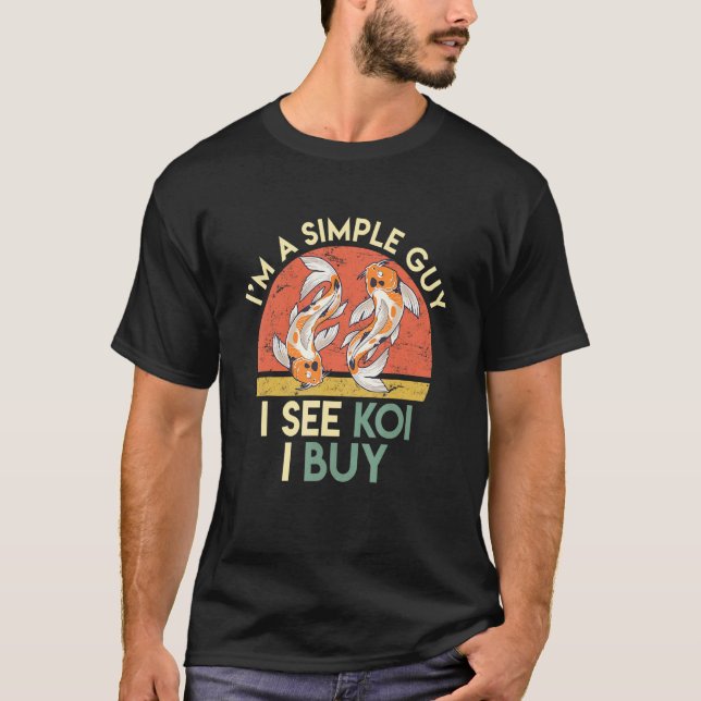Camiseta Hombre Simple Ver Koi Comprar Koi Koi Pond Men (Anverso)