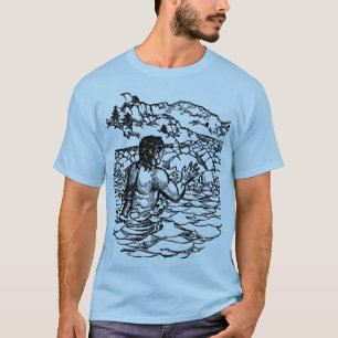 Camiseta Hombre sirvienta Merman en el agua Fantasy cuento