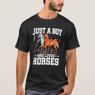 Camiseta Hombre Solo Un Chico Que Ama Caballos Ecuestre Sho