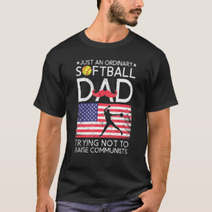 Camiseta Hombre Sólo Un Papá De Softbol Corriente Intentand