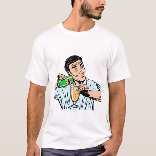 Camiseta hombre sosteniendo latas de cerveza (Anverso)