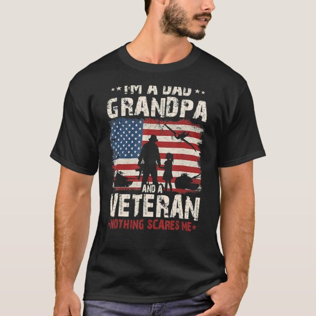 Camiseta Hombre, soy abuelo de papá y veterano día del padr (Anverso)