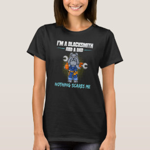Camiseta Hombre, soy herrero y a papá, nada me asusta