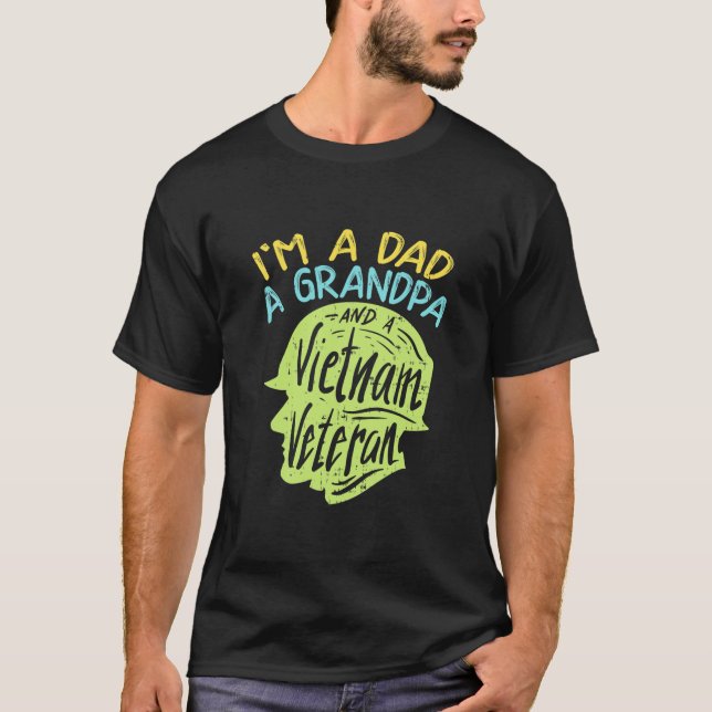 Camiseta Hombre, Soy Papá Abuelo Y Veterano Vietnamita (Anverso)