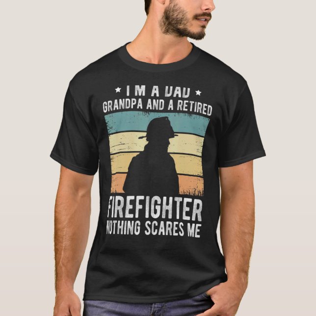 Camiseta Hombre, soy un abuelo de papá y un bombero retirad (Anverso)