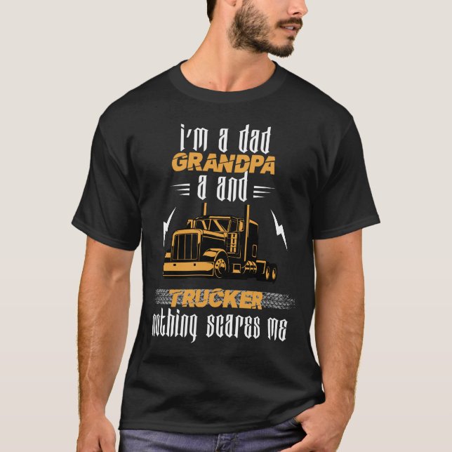 Camiseta Hombre, soy un abuelo de papá y un camión gracioso (Anverso)