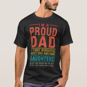 Camiseta Hombre, Soy Un Padre Orgulloso De Tres Hijas Marav