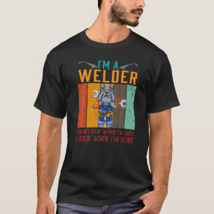 Camiseta Hombre, soy un soldador, no paro cuando estoy cans