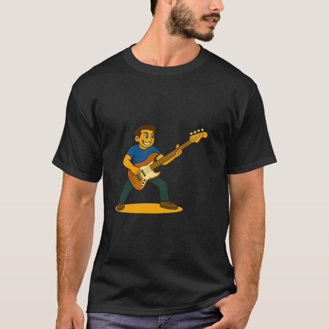 Camiseta Hombre tocando bajo de jazz (Anverso)