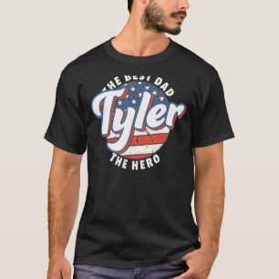 Camiseta Hombre Tyler Mejor Papá Héroe Bandera de EE. UU. D