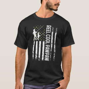 Camiseta Hombre Usa Carrete Genial Pawpaw Para Papá Pescado