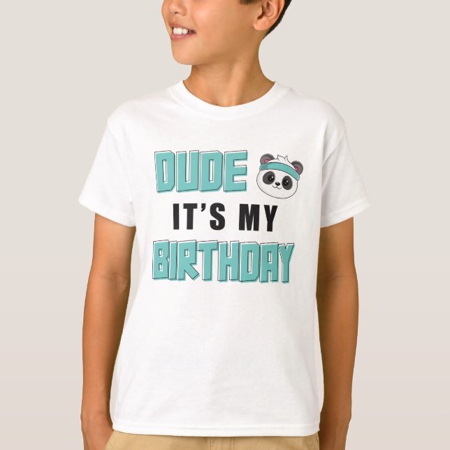 Camiseta Hombre Verde azulado y Panda negro (Anverso)
