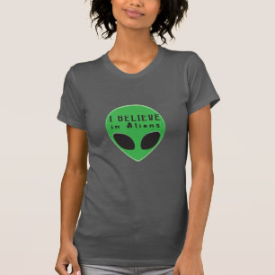 Camiseta Hombre Verde Creo en Aliens