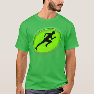 Camiseta Hombre verde neón corriendo regalo de deportes de