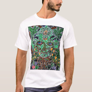 Camiseta hombre verde psicodélico