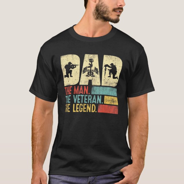 Camiseta Hombre Veterano Papá El Hombre La Leyenda Los Dere (Anverso)