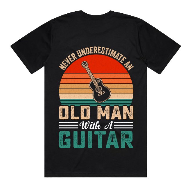 Camiseta HOMBRE VIEJO CON GUITARRA | púas de guitarra perso (Subido por el creador)
