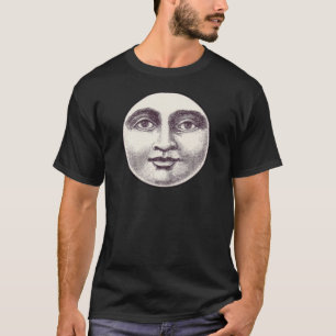 Camiseta Hombre vintage en la luna de la cara completa clás