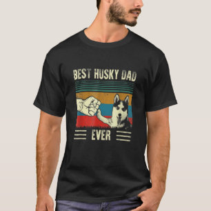 Camiseta Hombre Vintage Mejor Papá de Perro Siberian Husky